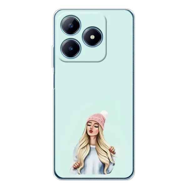 Чехол с рисунком «В шапке» для Realme C61