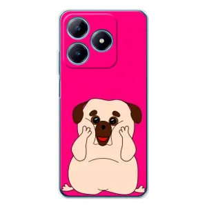 Чехол (ТПУ) Милые собачки для Realme C61 (Веселый Мопсик)