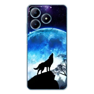 Чехол с Волком на Realme C61 (Воет на луну)