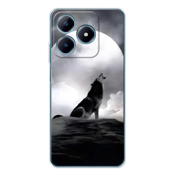 Чехол с рисунком «Волк и луна» для Realme C61 Чехол с рисунком «Волк и луна» для Realme C61