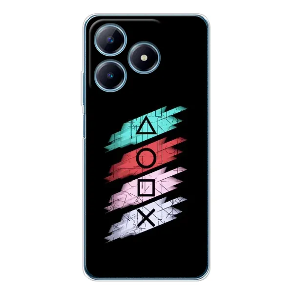Чехол с рисунком «Значки Sony» для Realme C61 Чехол с рисунком «Значки Sony» для Realme C61