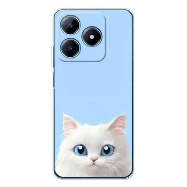Чехол с рисунком «Белый кот» для Realme C63 4G Чехол с рисунком «Белый кот» для Realme C63 4G