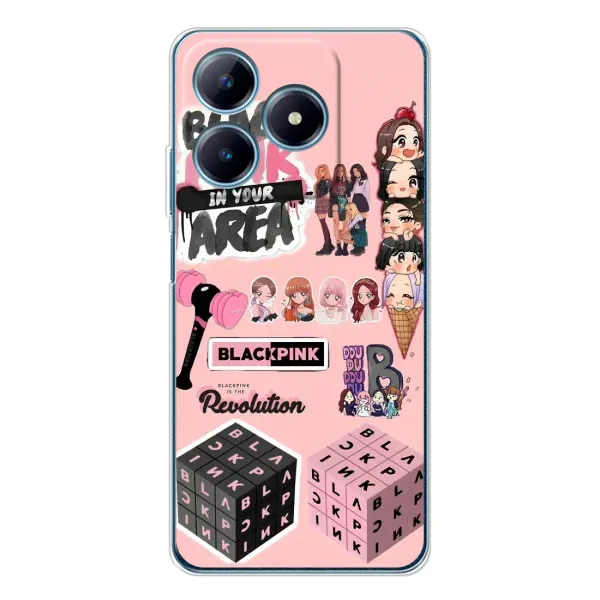 Чехол с рисунком «BLACK PINK коллаж» для Realme C63 4G Чехол с рисунком «BLACK PINK коллаж» для Realme C63 4G