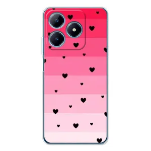 Чохли з тематикою "Маленькі Сердчеки" на Realme C63 4G (Чорні сердечка)