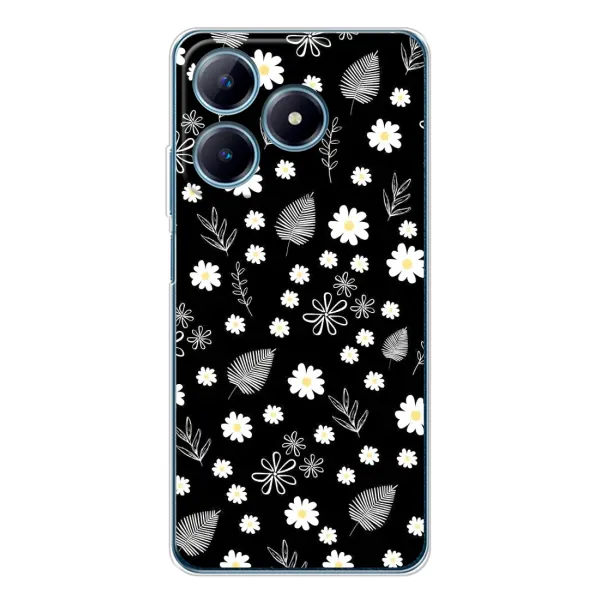 Чехол с рисунком «цветение на чорном» для Realme C63 4G