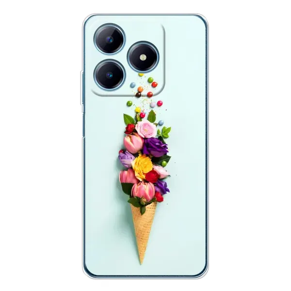 Чехол с рисунком «Цветок-мороженное» для Realme C63 4G