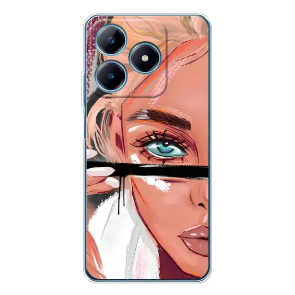 Чехол с рисунком «Девушка и ресницы» для Realme C63 4G