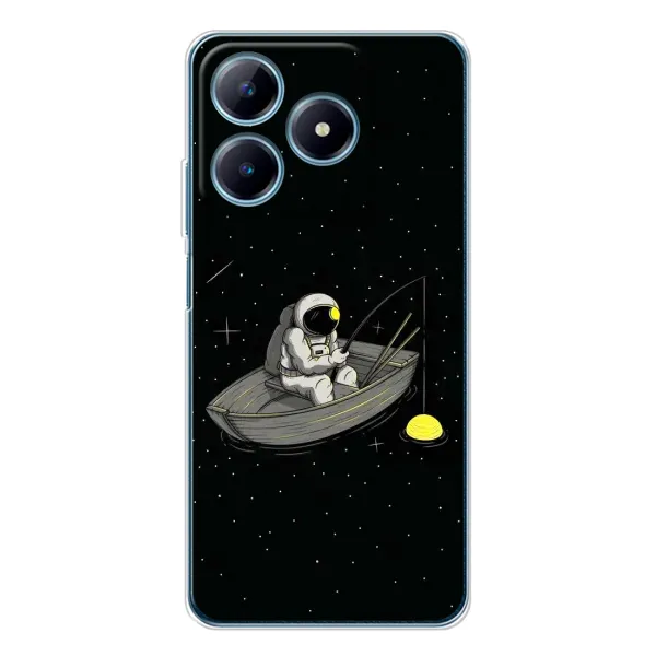 Чехол с рисунком «Космонавт на рыбалке» для Realme C63 4G