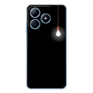 Чехол с картинками на черном фоне для Realme C63 4G (Лампочка)