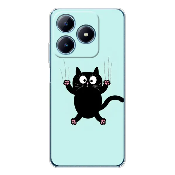 Чехол с рисунком «Падающий кот» для Realme C63 4G Чехол с рисунком «Падающий кот» для Realme C63 4G