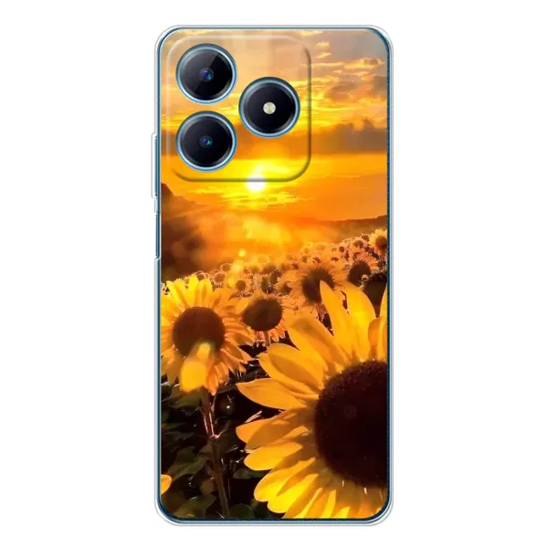 Чехол с рисунком «поле подсолнухов» для Realme C63 4G