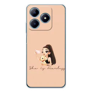 Силиконовый Чехол на Realme C63 4G с картинкой Стильных Девушек (С собакой)