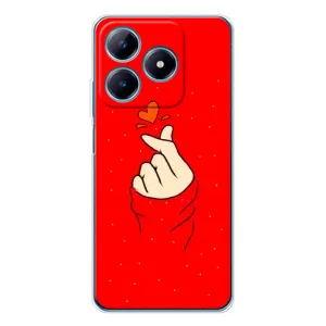 Чохол (Знак сердечка) для Realme C63 4G (Сердечко на червоному)