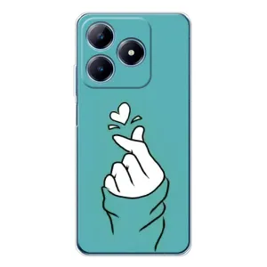 Чохол (Знак сердечка) для Realme C63 4G (Сердечко на бірюзовому)