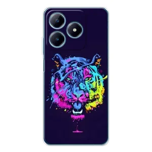 Силиконовый бампер с картинкой животных для Realme C63 4G (Тигр-Арт)