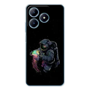 Силиконовый Чехол с принтом "Космонавты" на Realme C63 4G (В руках земля)