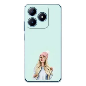 Силіконовый Чохол на Realme C63 4G з картинкой Модных девушек (В шапці)