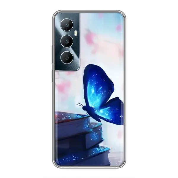 Чехол с рисунком «Бабочка синяя» для Realme C65 Чехол с рисунком «Бабочка синяя» для Realme C65