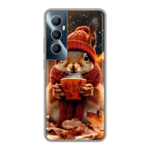 Друкований чохол 'Звірята з кавою' для Realme C65 (Білка з кавою)