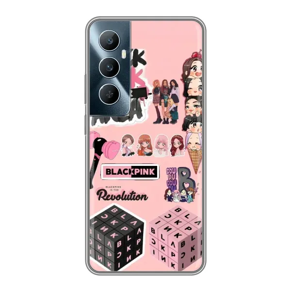 Чехол с рисунком «BLACK PINK коллаж» для Realme C65