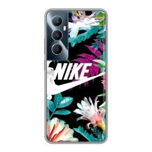 Силиконовый Чехол на Realme C65 с картинкой Nike (Цветочный Nike)