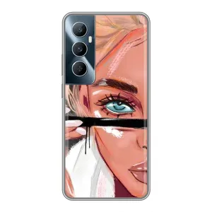 Силіконовый Чохол на Realme C65 з картинкой Модных девушек (Дівчина та вії)