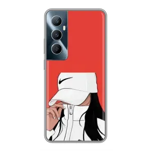 Силіконовый Чохол на Realme C65 з картинкой Модных девушек (Дівчина Nike)