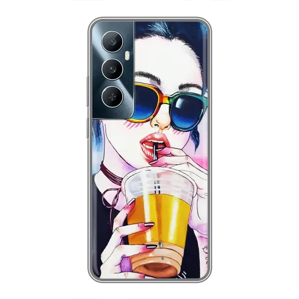 Чехол с рисунком «Девушка с коктейлем» для Realme C65 Чехол с рисунком «Девушка с коктейлем» для Realme C65