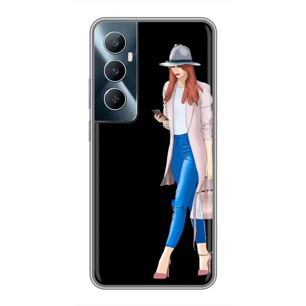 Чехол с рисунком «Девушка со смартфоном» для Realme C65 Чехол с рисунком «Девушка со смартфоном» для Realme C65