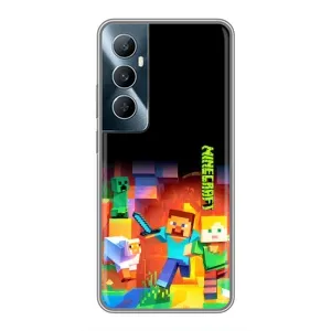 Чехлы для Realme C65 (Персонажи Майн Крафт) (Герой Майнкрафт)