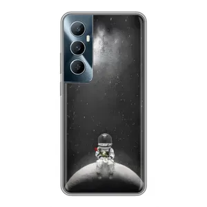 Силиконовый Чехол с принтом "Космонавты" на Realme C65 (Космонавт романтик)