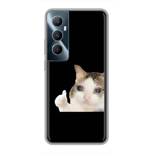 Чехол с рисунком «Кот в слезах» для Realme C65 Чехол с рисунком «Кот в слезах» для Realme C65