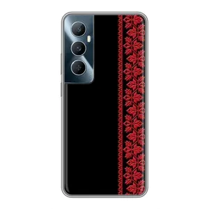 Силиконовый Чехол на Realme C65 (Красная Вышиванка)