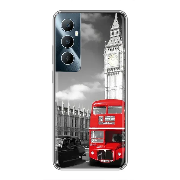 Чехол с рисунком «Красный автобус» для Realme C65