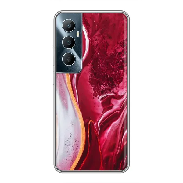 Чехол с рисунком «Красный мрамор» для Realme C65 Чехол с рисунком «Красный мрамор» для Realme C65