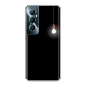 Чехол с картинками на черном фоне для Realme C65 (Лампочка)