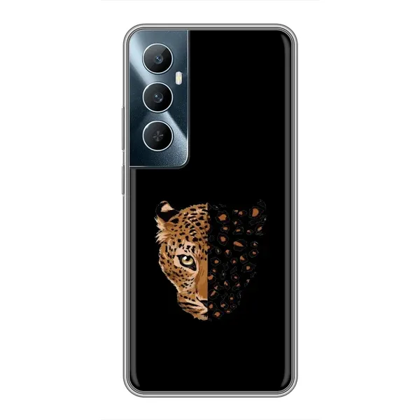 Чехол с рисунком «Леопард на черном» для Realme C65 Чехол с рисунком «Леопард на черном» для Realme C65