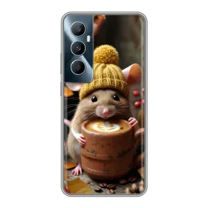 Друкований чохол 'Звірята з кавою' для Realme C65 (Мишка з кавою)