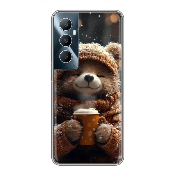 Чехол с рисунком «Медвежонок с кофе» для Realme C65 Чехол с рисунком «Медвежонок с кофе» для Realme C65