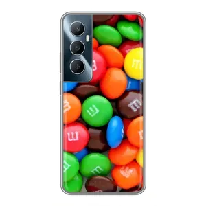 Чехол с изображением вкусной еды для Realme C65 (Разноцветные M&M'S)