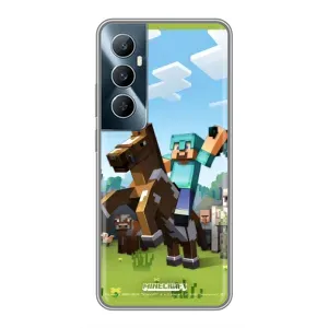 Чехлы для Realme C65 (Персонажи Майн Крафт) (На коне)
