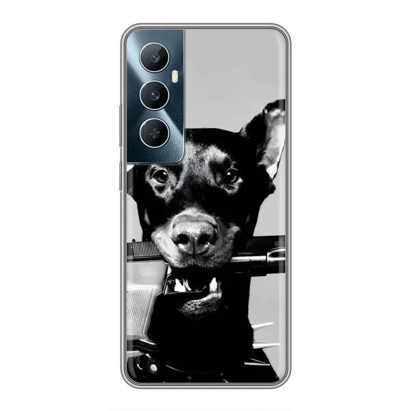 Чехол с рисунком «Опасный доберман» для Realme C65 Чехол с рисунком «Опасный доберман» для Realme C65