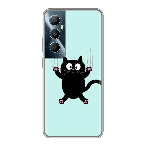 Чехол с рисунком «Падающий кот» для Realme C65 Чехол с рисунком «Падающий кот» для Realme C65