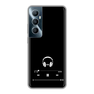Чехол с картинками на черном фоне для Realme C65 (Плеер)