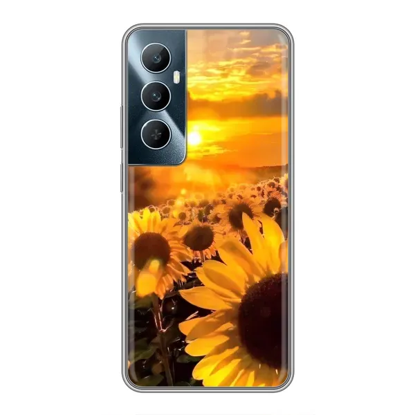 Чехол с рисунком «поле подсолнухов» для Realme C65
