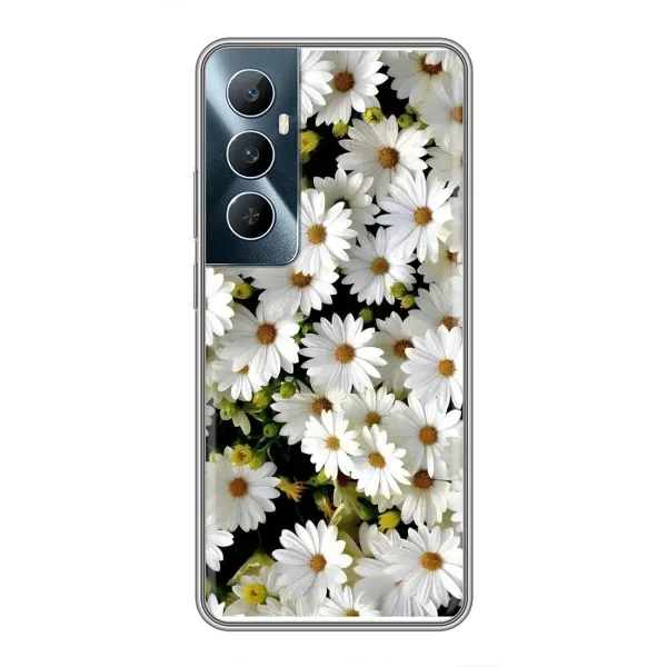 Чехол с рисунком «Рамка в ромашках» для Realme C65
