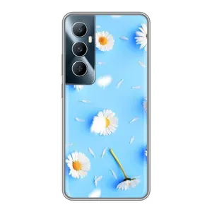 Чохол з Квітами для Realme C65 (ромашки на блакитному)