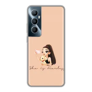 Силіконовый Чохол на Realme C65 з картинкой Модных девушек (З собакою)