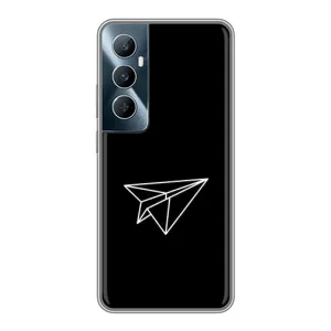 Чехол с картинками на черном фоне для Realme C65 (Самолетик)