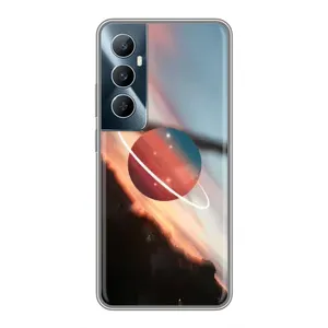 Чехол (ТПУ) с планетами на Realme C65 (Сатурн)